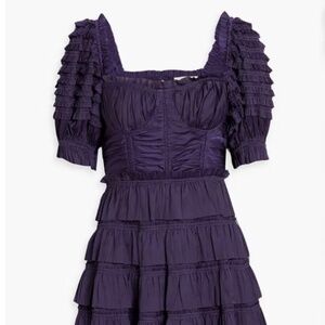 Lucette Tiered Satin Mini Dress (US 8)